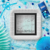 黒モダン灰色と白 ペーパープレート (パーティー)