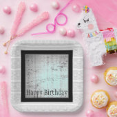 黒モダン灰色と白 ペーパープレート (パーティー)