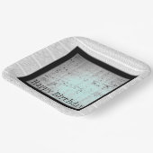 黒モダン灰色と白 ペーパープレート (傾斜あり)