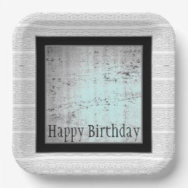 黒モダン灰色と白 ペーパープレート