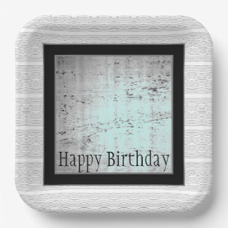 黒モダン灰色と白 ペーパープレート