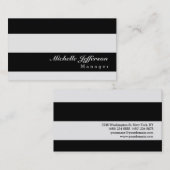 黒モダン灰色のストライプ名刺 名刺 (正面/裏面)