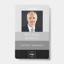 黒モダン灰色の写企業の真ID