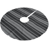 黒モダン灰色の白いグラフィックストライプのパターン ブラッシュドポリエステルツリースカート (アングル)