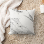 黒モダン灰色の白い大理石のパターン クッション (ブランケット)