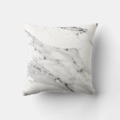 黒モダン灰色の白い大理石のパターン クッション (裏面)