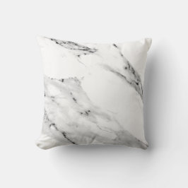 黒モダン灰色の白い大理石のパターン クッション