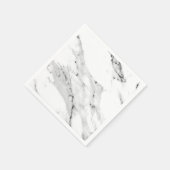 黒モダン灰色の白い大理石のパターン スタンダードカクテルナプキン (角)