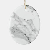 黒モダン灰色の白い大理石のパターン セラミックオーナメント (右)