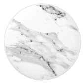 黒モダン灰色の白い大理石のパターン セラミックノブ (正面)