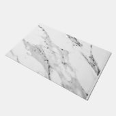 黒モダン灰色の白い大理石のパターン ドアマット (アングル)