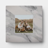 黒モダン灰色の白い大理石のパターン フォトプラーク (正面)