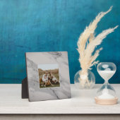 黒モダン灰色の白い大理石のパターン フォトプラーク (インサイチュ)