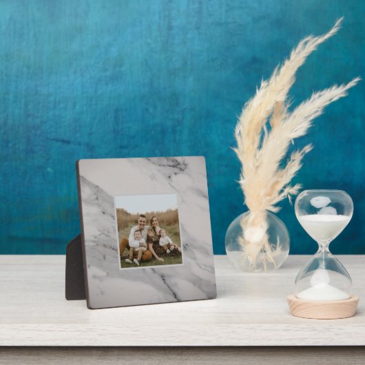 黒モダン灰色の白い大理石のパターン フォトプラーク (インサイチュ)