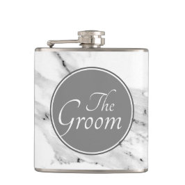 黒モダン灰色の白い大理石のパターン フラスク