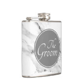 黒モダン灰色の白い大理石のパターン フラスク (右)