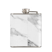 黒モダン灰色の白い大理石のパターン フラスク (裏面)