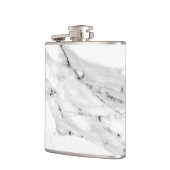 黒モダン灰色の白い大理石のパターン フラスク (左)