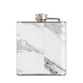 黒モダン灰色の白い大理石のパターン フラスク (裏面)