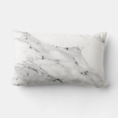 黒モダン灰色の白い大理石のパターン ランバークッション (裏面)