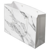 黒モダン灰色の白い大理石のパターン ラージペーパーバッグ (裏面アングル)