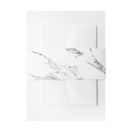 黒モダン灰色の白い大理石のパターン 招待状ベリーバンド