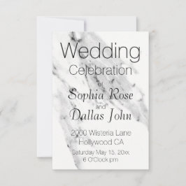 黒モダン灰色の白い大理石のパターン 招待状