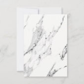 黒モダン灰色の白い大理石のパターン 招待状 (裏面)