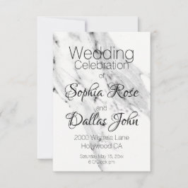 黒モダン灰色の白い大理石のパターン 招待状