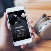 黒モダン灰色の退職パーティー 招待状