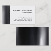 黒モダン灰色エレガント白 名刺 (正面/裏面)