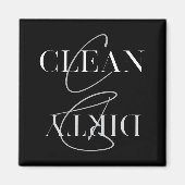 黒モダン灰色クリーン汚れたキッチン食洗機 マグネット (正面)