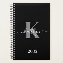 黒モダン灰色スクリプトモノグラム