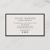 黒モダン灰色スクリプト署名モノグラム 名刺 (裏面)