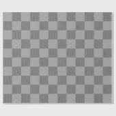 黒モダン灰色バッファロー格子柄 ラッピングペーパー (フラット)