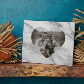 黒モダン灰色ピンク大理石ハート フォトプラーク (側面)