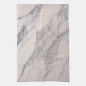 黒モダン灰色ピンク大理石パターン キッチンタオル (縦)