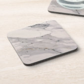 黒モダン灰色ピンク大理石パターン コースター (左側)