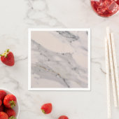 黒モダン灰色ピンク大理石パターン スタンダードカクテルナプキン (インサイチュ)