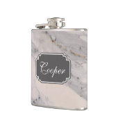 黒モダン灰色ピンク大理石パターン フラスク (左)