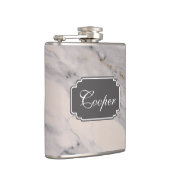 黒モダン灰色ピンク大理石パターン フラスク (右)