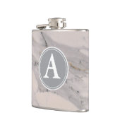 黒モダン灰色ピンク大理石パターン フラスク (左)