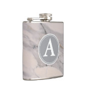 黒モダン灰色ピンク大理石パターン フラスク (右)