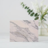 黒モダン灰色ピンク大理石パターン ポストカード (スタンド正面)