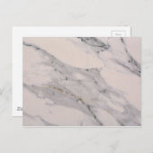黒モダン灰色ピンク大理石パターン ポストカード (正面/裏面)