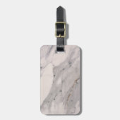 黒モダン灰色ピンク大理石パターン ラゲッジタグ (正面縦)