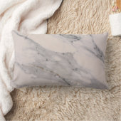 黒モダン灰色ピンク大理石パターン ランバークッション (ブランケット)