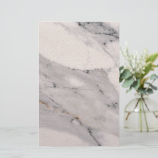 黒モダン灰色ピンク大理石パターン 便箋 (スタンド正面)