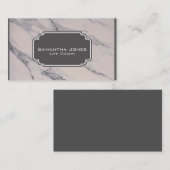 黒モダン灰色ピンク大理石パターン 名刺 (正面/裏面)