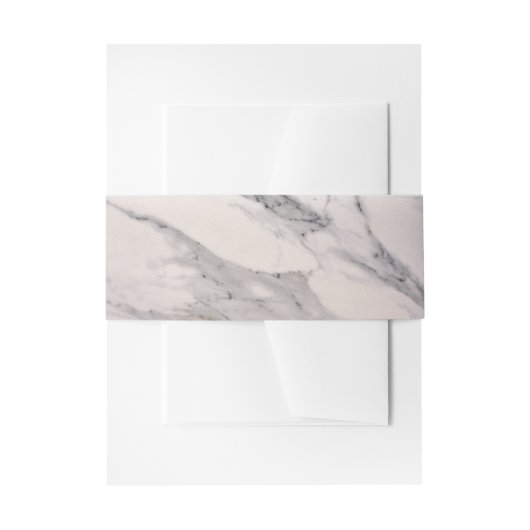 黒モダン灰色ピンク大理石パターン 招待状ベリーバンド (正面例)